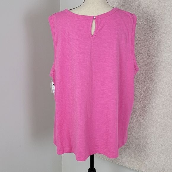 Lane Bryant Pink Pantone Fiji Flower Swing Lace Yoke Tank Top Sz 26/28 NEW - Picture 5 of 13